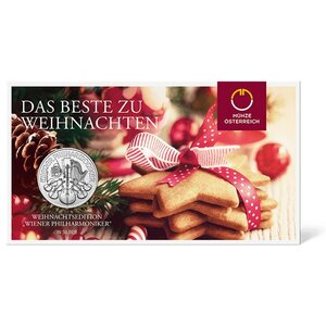 Pièce de monnaie 1,50 euro Autriche 2019 1 once argent – Philharmonique (édition de Noël)