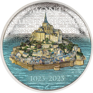 Pièce de monnaie en Argent 25 Dollars g 155.5 (5 oz) Millésime 2023 Mont Saint Michel MONT SAINT MICHEL